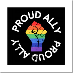 Proud Ally Gay Pride  LGBT Gay Lesbian Protest Posters and Art